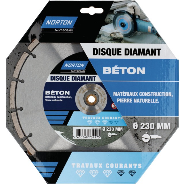 Disque A Tronconner Diamant Beton 230X22,2 MM Travaux Courants Norton référence fournisseur 1925089